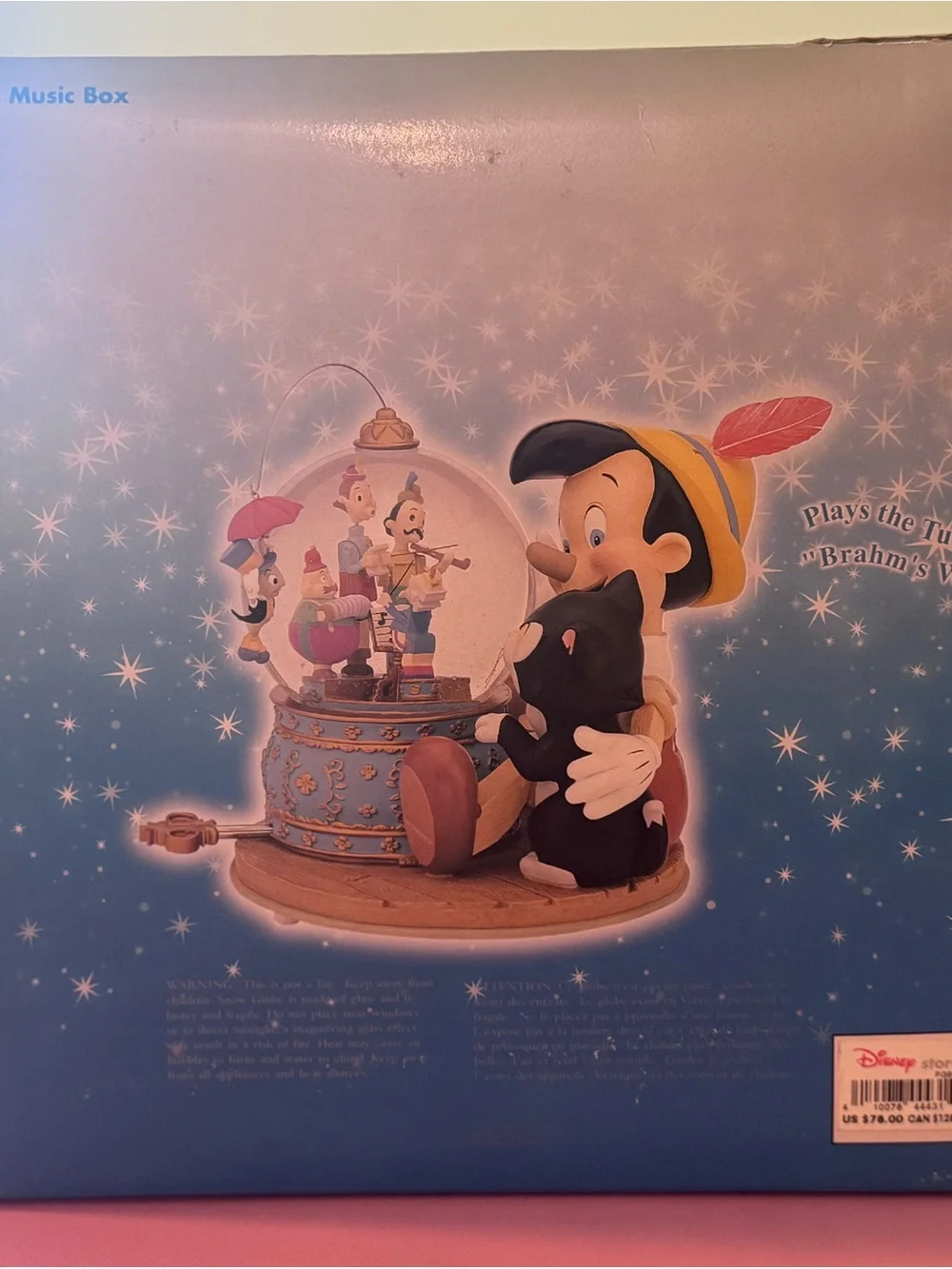 Vintage Disney Pinocchio and Figaro Magic Musical Snow Globe “Brahm's Waltz”! - Picture 3 of 4